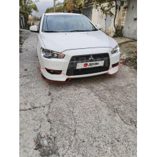 Накладка бампера переднего Mitsubishi Lancer X комплект 2 шт OEM Parts Накладка бампера переднего Mitsubishi Lancer X комплект 2 шт OEM Parts
