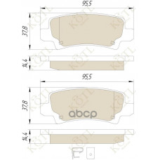 Комплект задних тормозных колодок KOTL Toyota Corolla 2002-2006 Комплект задних тормозных колодок KOTL Toyota Corolla 2002-2006